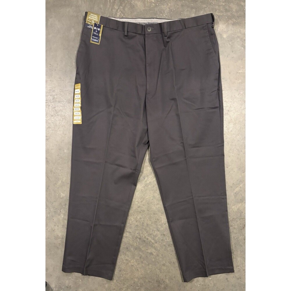NWT Haggar Mens Iron Free Premium Khaki Classic Fit Grey Pant 44W x 32L HC91000